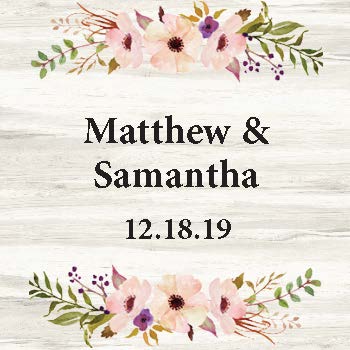 Pink Flowers with Wood Background Wedding Invitations Bundle  (Editable and Instant download)